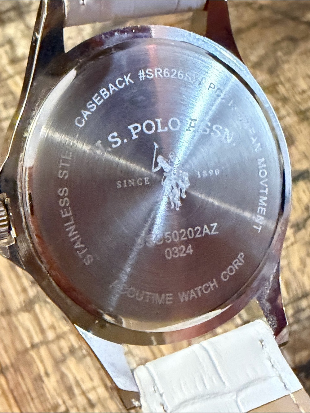 U.S. Polo Assn. Classic Silver Watch w/ White Strap – New Battery + Box/Papers - Picture 6 of 7